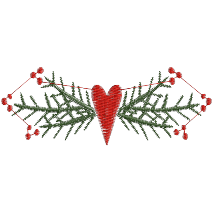 Matriz de Bordado Coração de Natal 